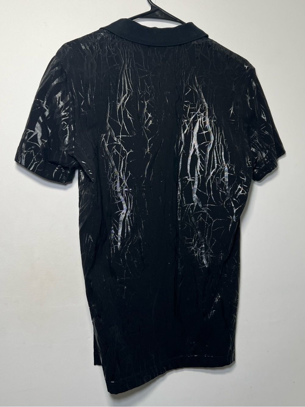 John Lawrence Sullivan Black Abstract Polo Print Shirt Size 38 Japanese Designer - Picture 12 of 15